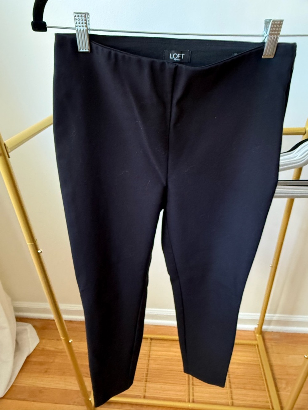 LOFT Black Ponte Slim Ankle Pants